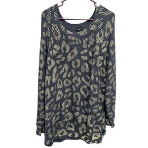 Torrid‎ Sweater Leopard Print Knit Long Sleeve Tunic Plus Size 2 - 2XL